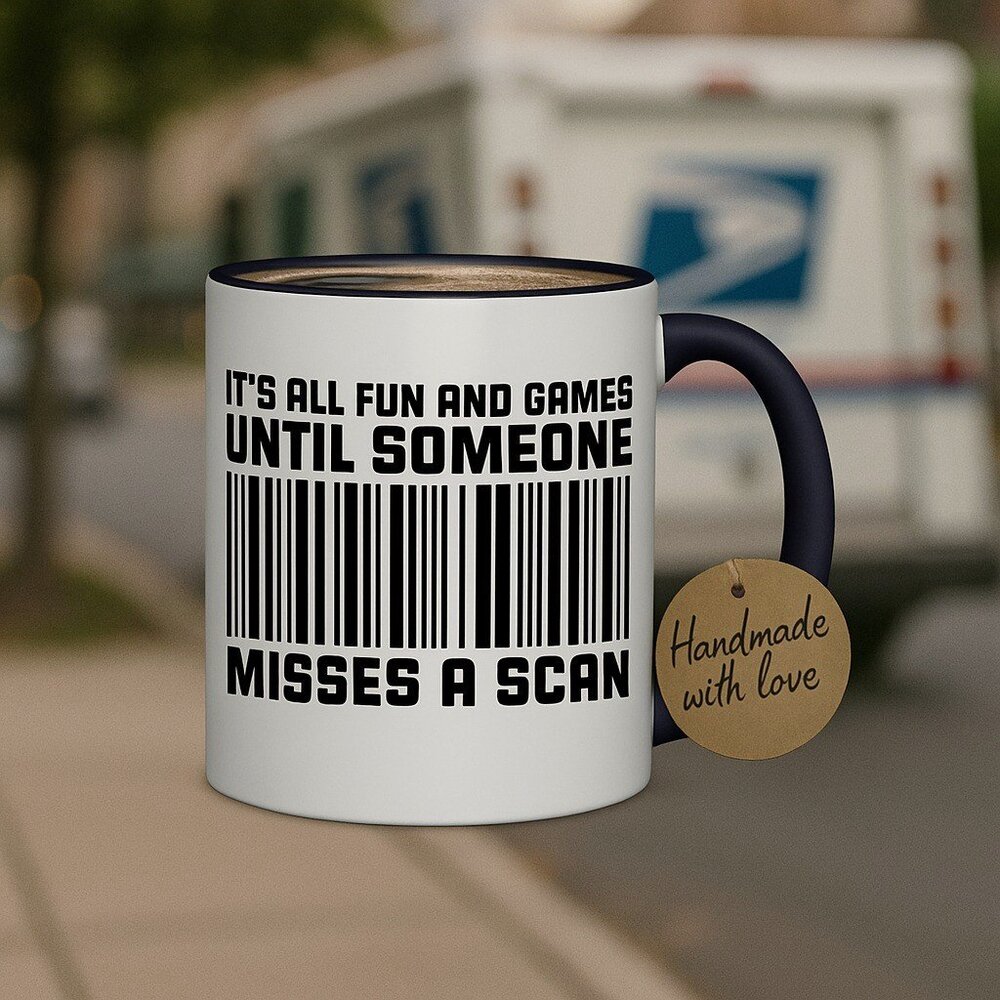 Funny “Misses a Scan” Mug for Delivery Drivers and Mail Carriers - Picture 3 of 4